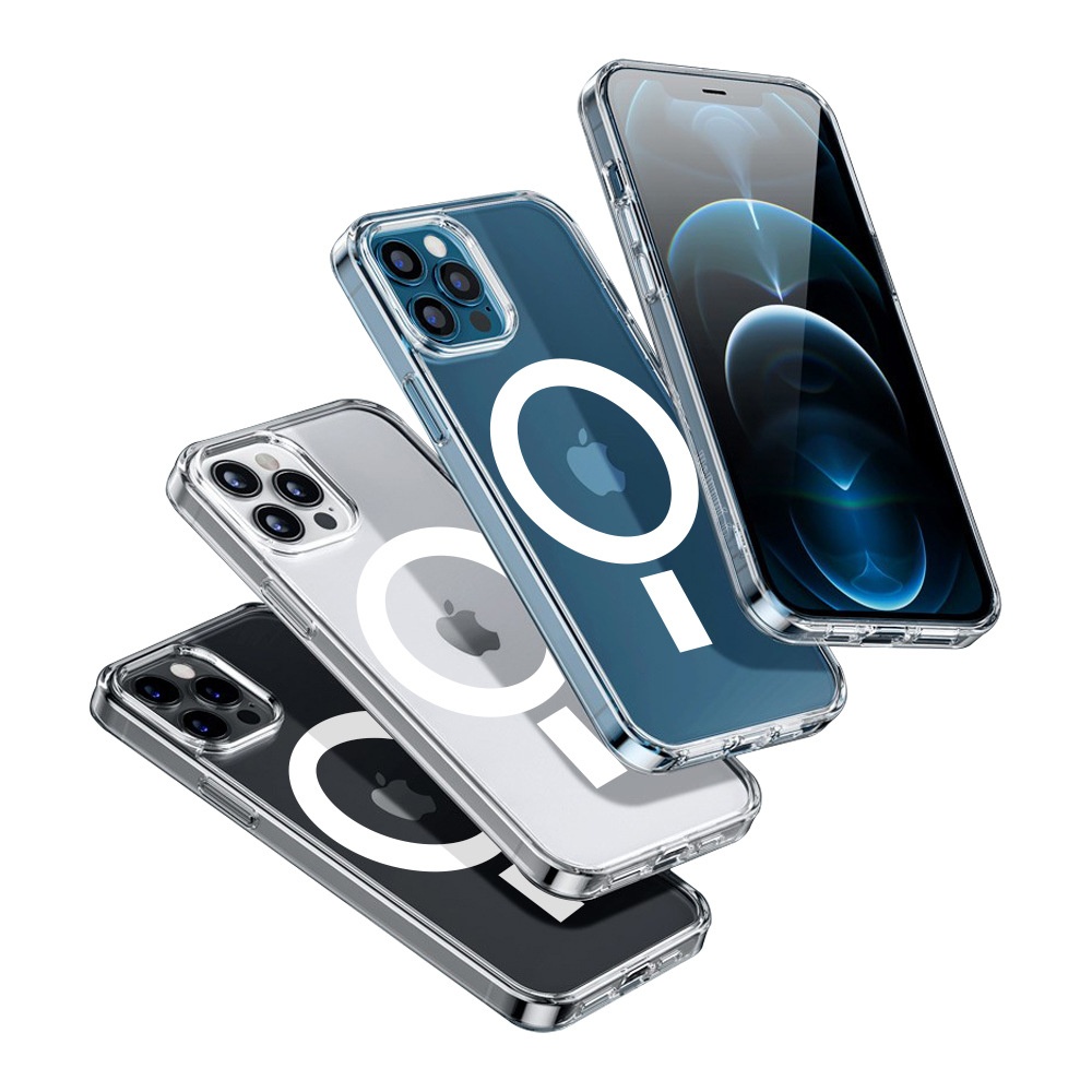 Ultra thin crystal clear PC magnetic phone case suitable for magsafe for iphone 11 12 13  protective cover