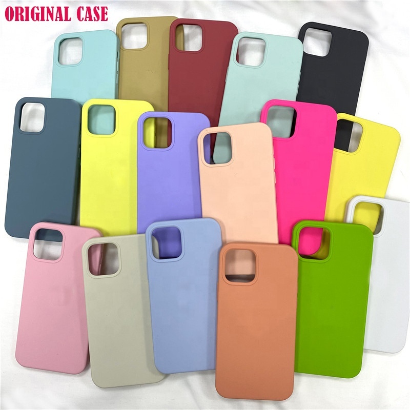 Original Silicone Phone Case For iPhone 13 12 11 pro max X XS MAX XR 5 SE 6 6s 7 8 plus Phone Cover case packaging