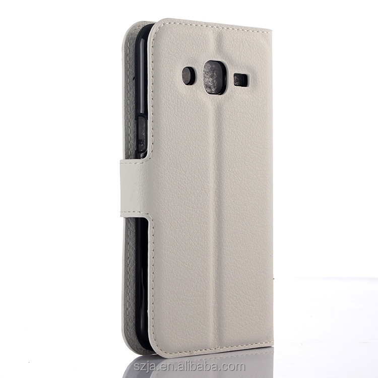 low price china mobile phone case Credit Card Wallet Stand Litchi leather case flip cover for Samsung Galaxy J2