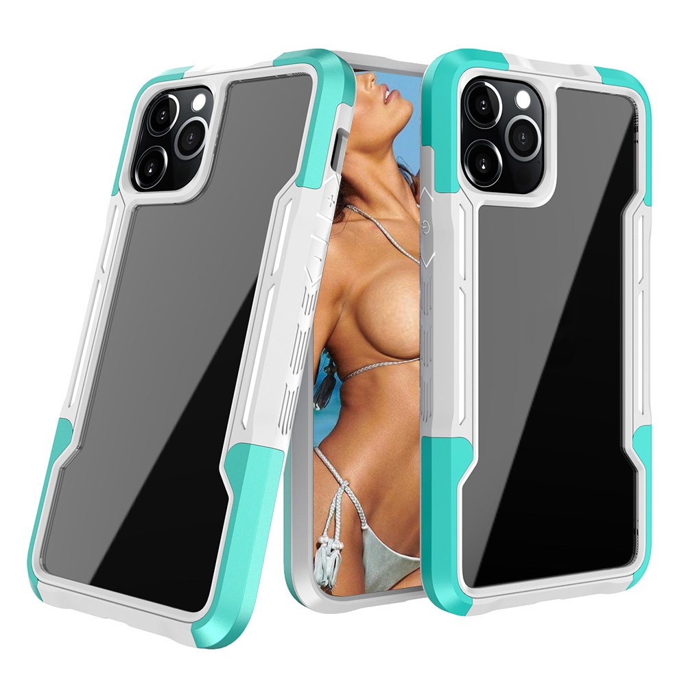 New Style Shockproof 1.5mm hard transparent acrylic tpu bumper colorful mobile phone case for Iphone 12