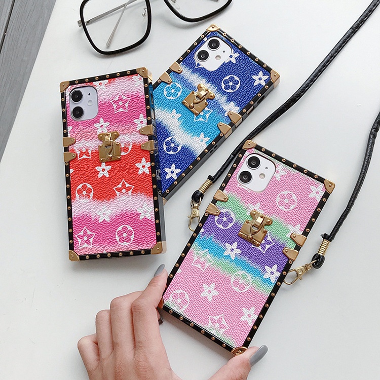 Popular Brand Luxury Leather Back Cover Fashion Phone Case  Square case  for iPhone 12 12pro 12pro max