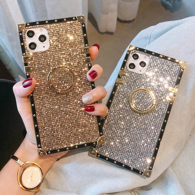 Bling Bling Glitter Diamond Square Mobile Phone Cover rhinestones phone case for samsung s20