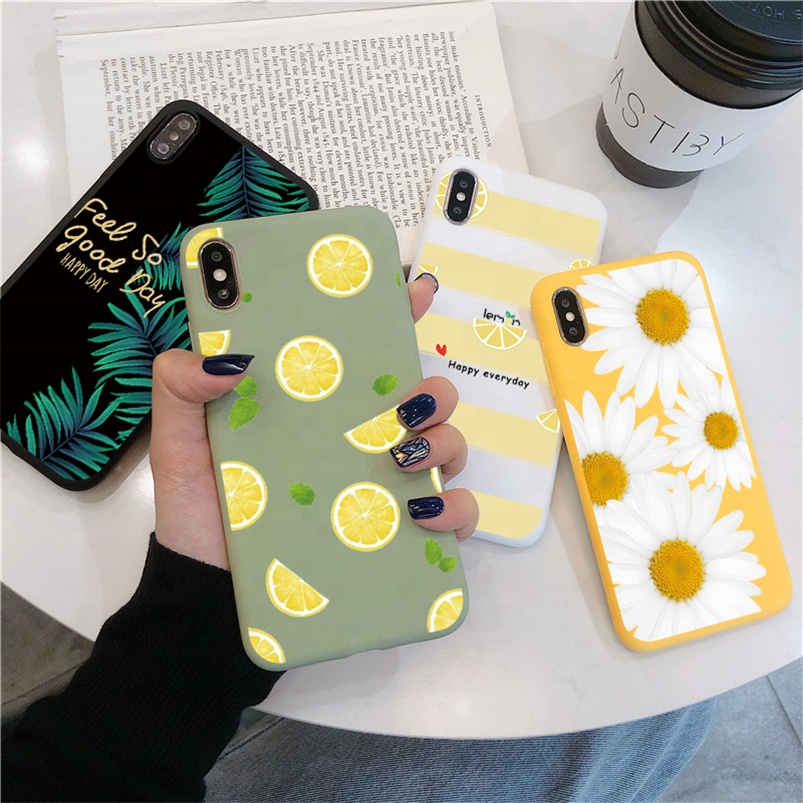 Fruit Flower Soft Phone Case For iPhone 7 Plus X XR XS Max 11  7 8 Plus  SE 2020 Back Cover For iPhone 12 Pro Max