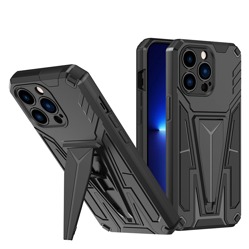 New Design High Quality Tpu+Pc Hybrid Hidden Magnetic Kickstand Shockproof Phone Case for iPhone 13 Pro