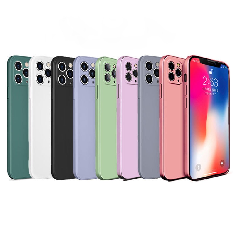 Matte Custom Rubber Ultra Thin Shockproof Tpu original Liquid Square Silicone Soft Phone Case For Iphone 11 12 Pro Max