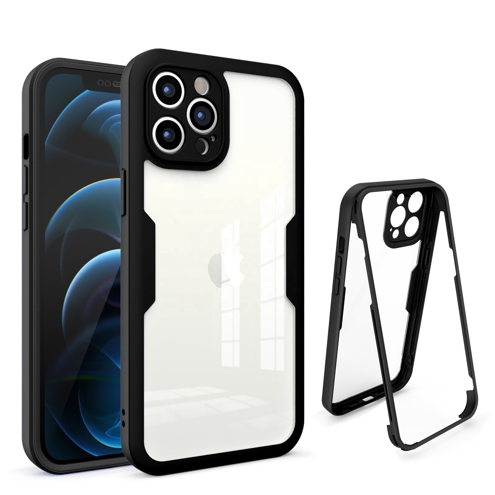 New All in One Screen Protector Phone Case for iPhone 13 XS 11 Acrylic 360 Mobile Cover for iPhone 12S Pro Max