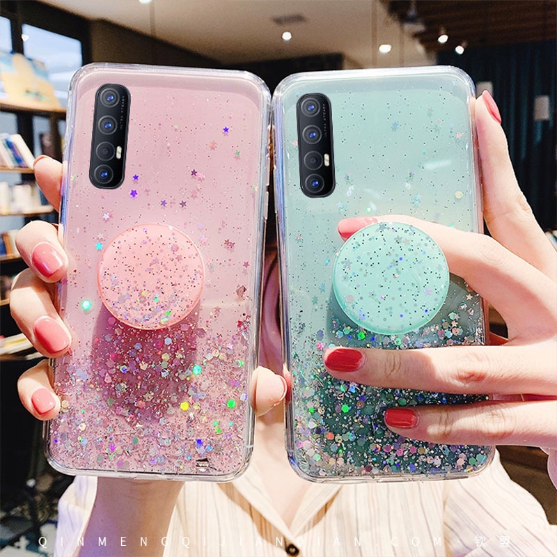 Bling Glitter Stars Sequins Transparent Silicone Case for iPhone for Samsung for Huawei Phone Case