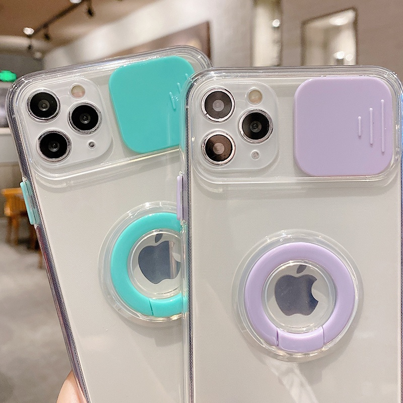 Hot Sale Soft TPU Sliding Window Camera Lens Protection Phone Case for iPhone 13 12 11 Pro Max Phone Case with ring phone holder