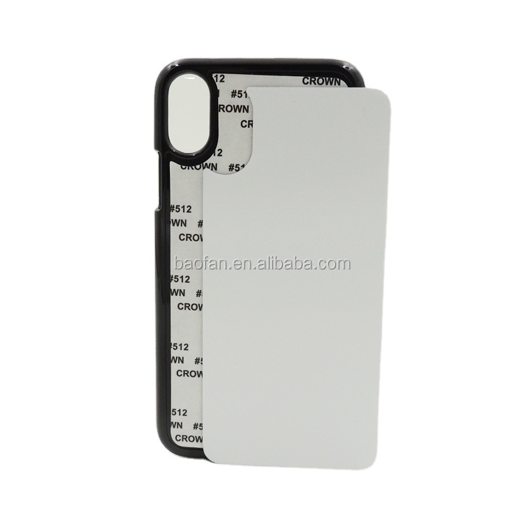 Hot sales 2D Blank sublimation hard PC phone case for Iphonex/xs with metal sheet
