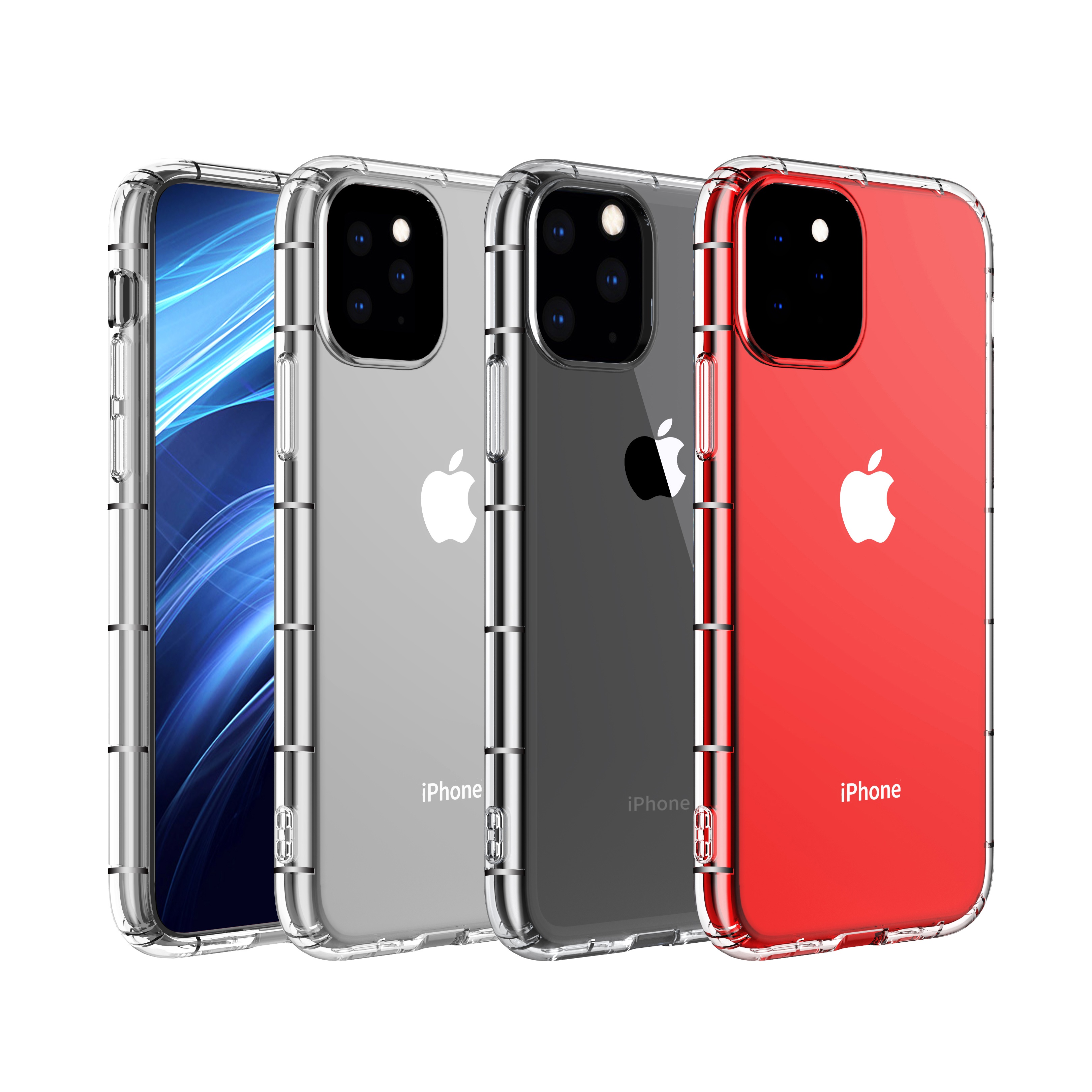 Transparent TPU Phone Case For iPhone 11 Air Bag Soft Shockproof Mobile Covers Full Protection TPU Case For iPhone X Back Cover