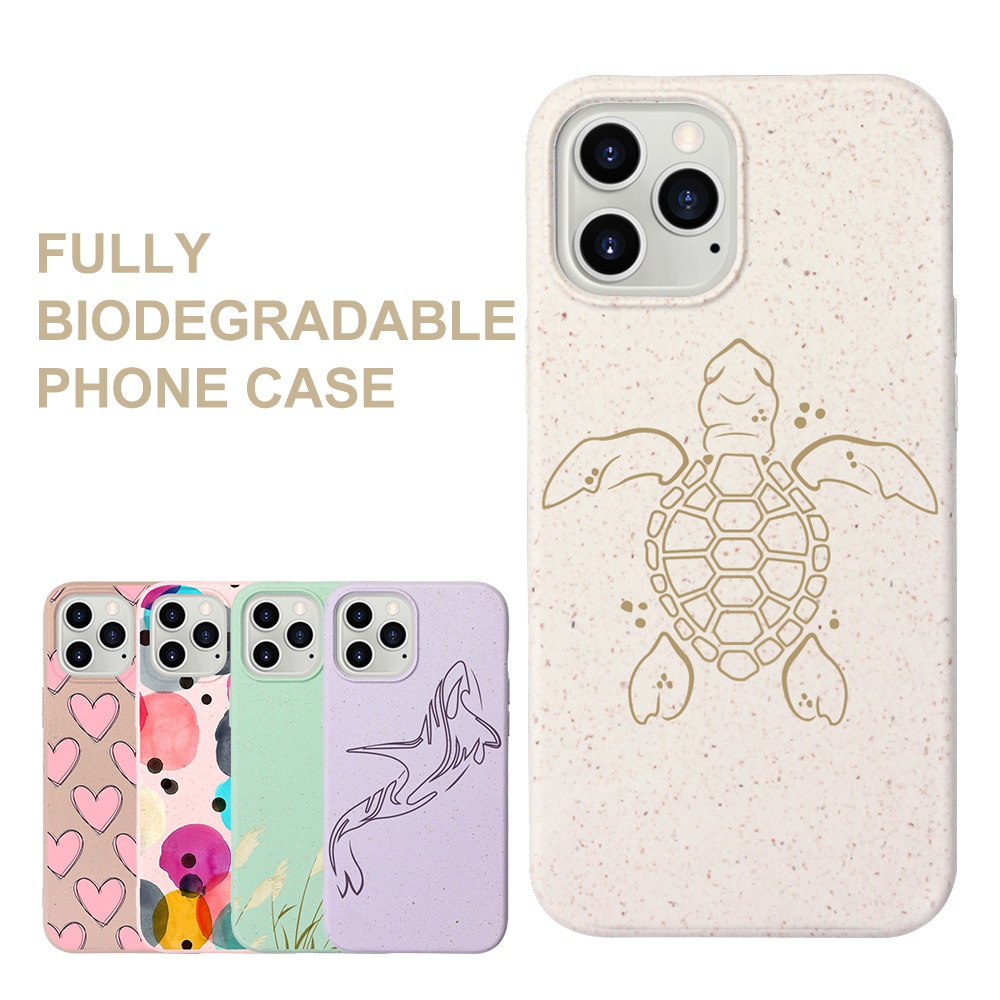 PLA PBAT Eco friendly Shockproof Biodegradable Cover For iPhone 12 SE 11pro Max Recycled Compostable Eco Phone Case