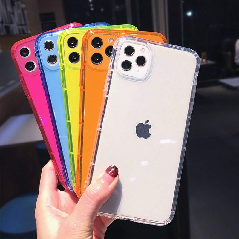 For Iphone Neon Case,Custom Design Shock Proof Durable TPU Fluorescent Neon Phone Case For Iphone 11 12 13 Pro Max Xr Xs Max