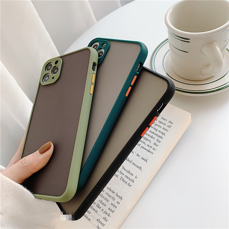 Camera Protection Bumper Phone Cases For iPhone 12 11 Pro Max XR XS Max X 8 7 6 6S Plus Matte Translucent Shockproof Back Cover