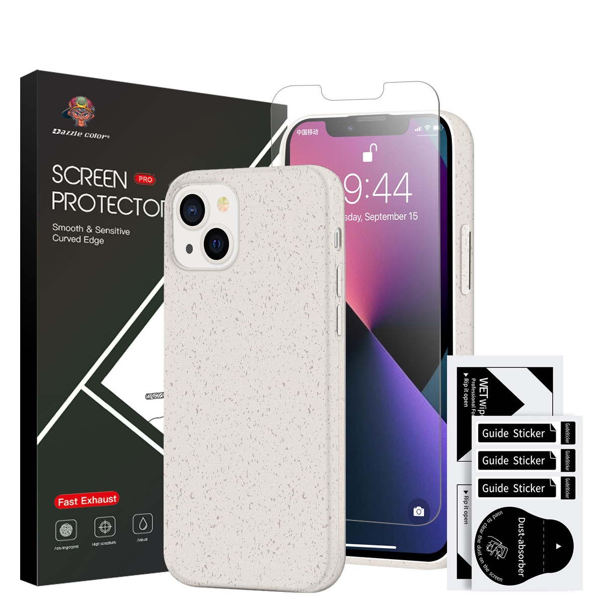 Factory Price Custom High Quality Full Biodegradable Phone Case with Glass Screen Protector for iphone 13 mini pro max