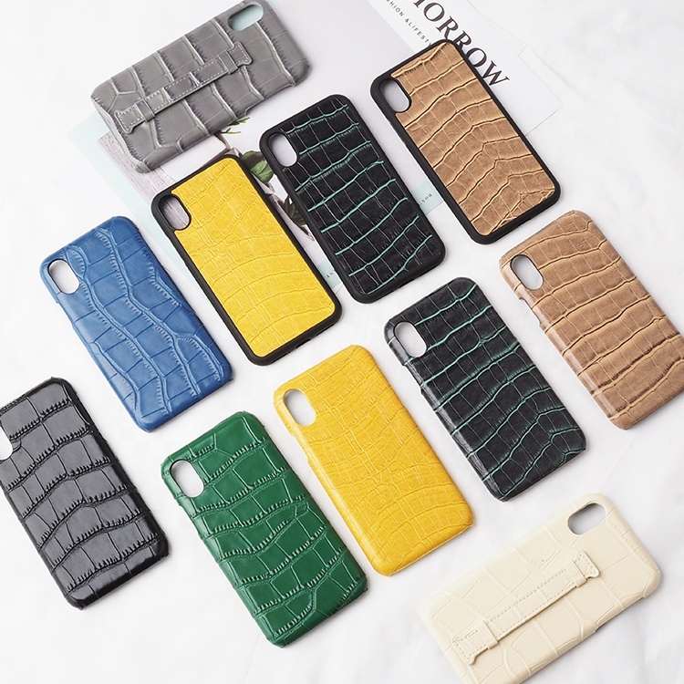 Fashion crocodile pattern phone case leather Luxurious genuine Cow Leather Cell Phone Wallet for iPhone X XS