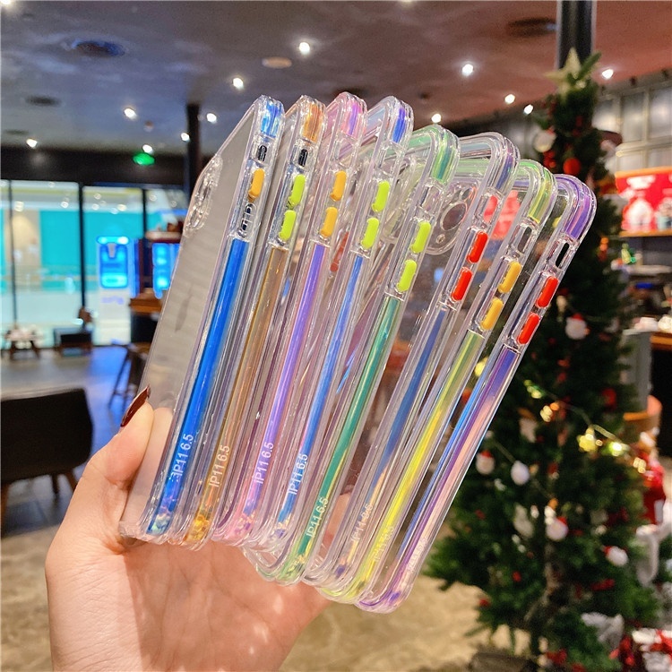 Colorful Bumper Cell Phone Case for iPhone 11 TPU Camera Protection Clear Mobile Accessories Case for iPhone 12 Pro XS MAX 7 8