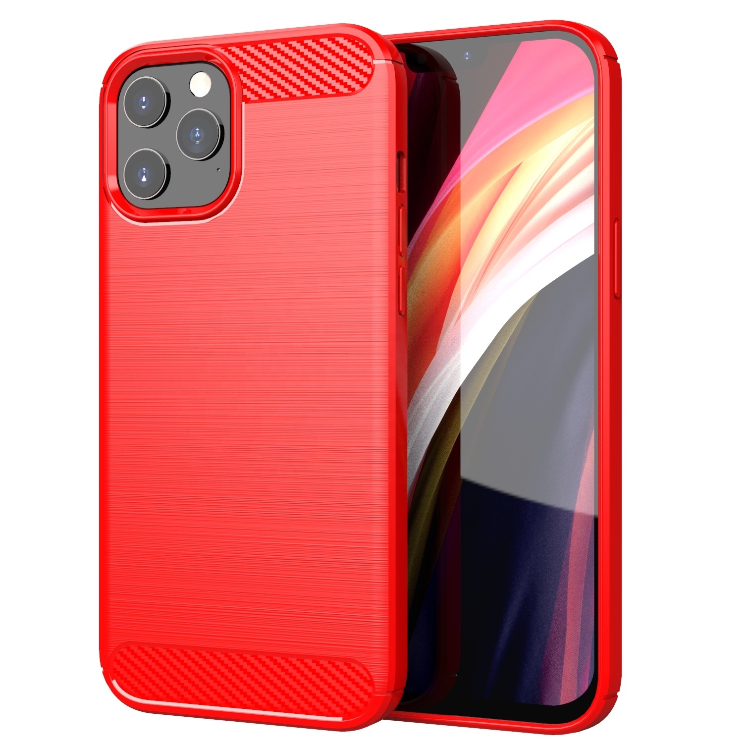 High Quality Shockproof Mobile Brushed Carbon Fiber Phone Case For iPhone 13 Pro Max
