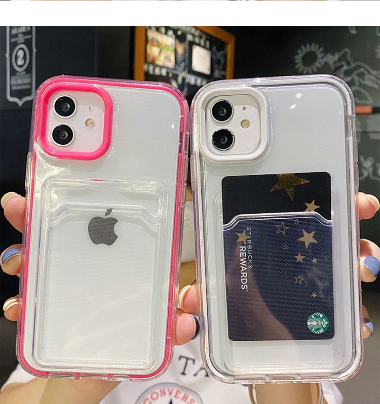 Eco-Friendly 360 Protection High Clear Back Cover Transparent TPU PC Card Slot Mobile Phone Case For iPhone 13 12 11 Pro Max