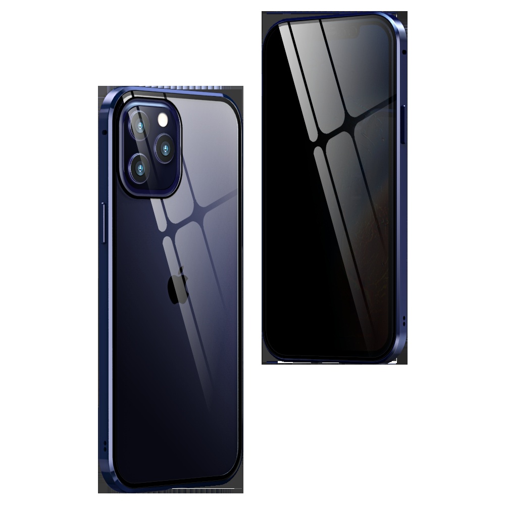Full 360 Privacy Anti-Peep Metal  Magnetic Adsorption Phone Case 5.4 Inch For IPhone12