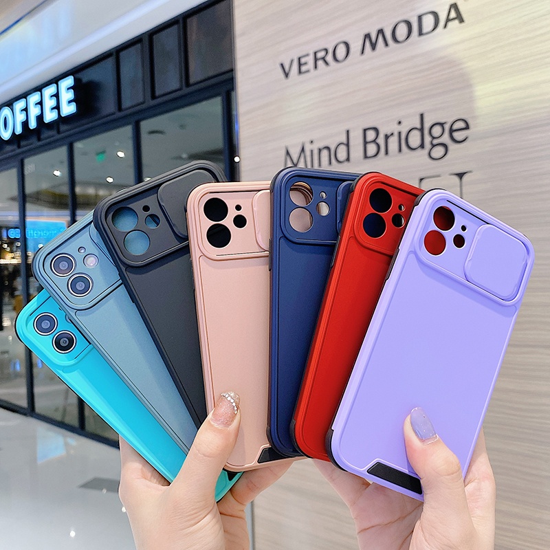 New Product TPU+PC Hybrid Lens Slider Protect Camera Phone Case For iPhone 12 13 Pro Max X Xr Xs Max
