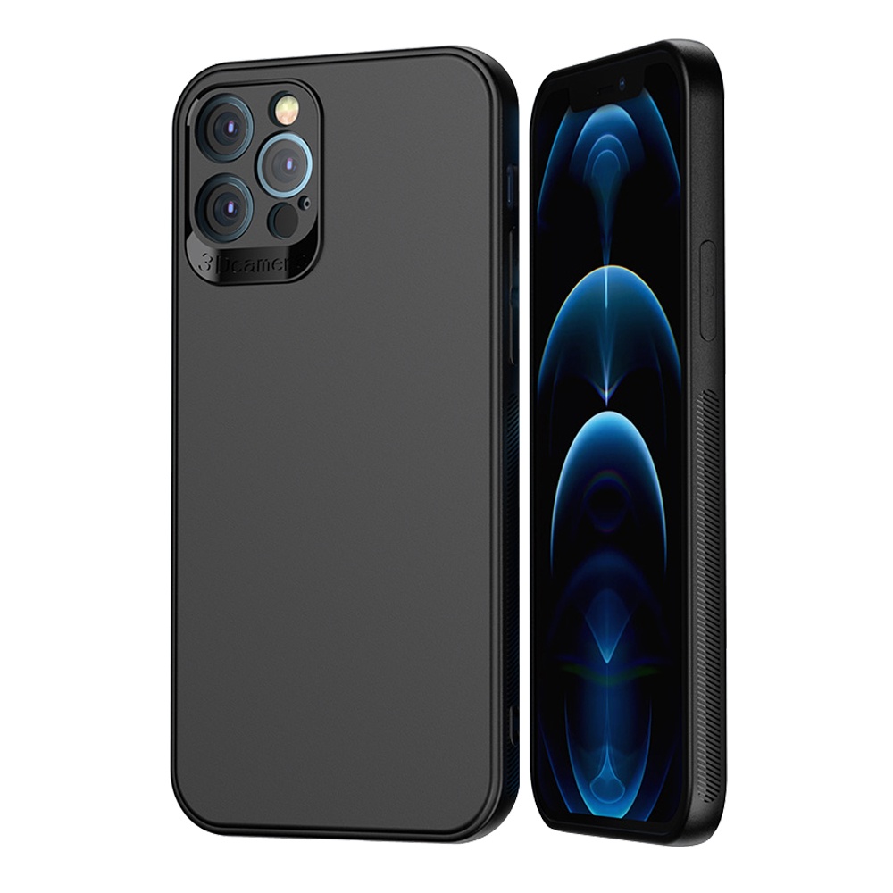 New Arrival Ultra-thin Case Anti Fingerprint 3D Camera Lens Protection Matte TPU Phone Case For iPhone 13 Pro Black Cover