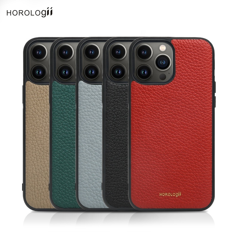 OEM Pebble Leather Calf Skin Luxury Genuine Leather Phone Case Mobile Phone Bags & Cases For Iphone 13 Pro Max Phone Case