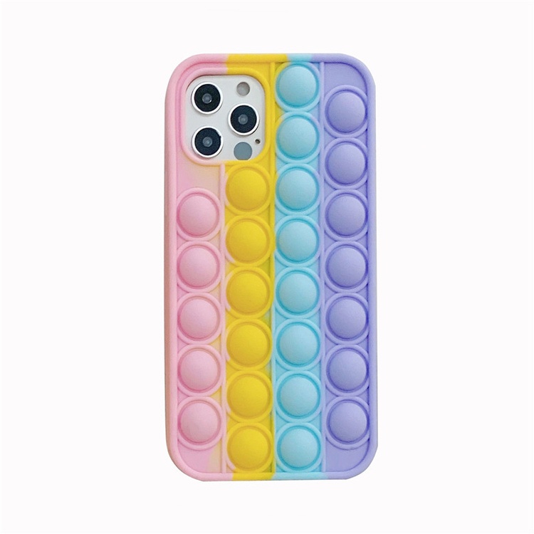 Blackpink for iphone 12 with sockets toy popper silicone push bubble fidge pop phone case
