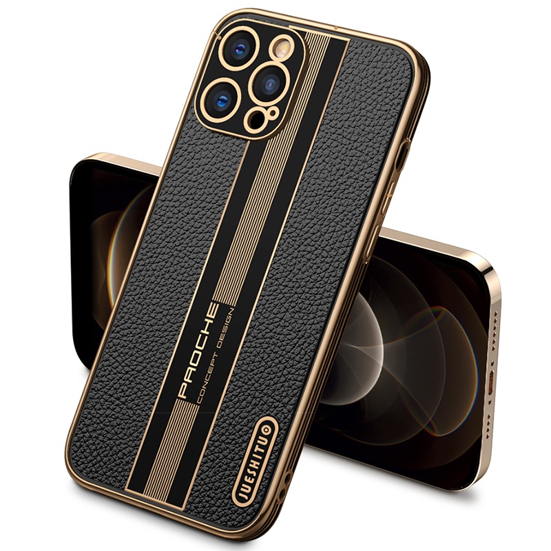 Fashion Luxury Business Shockproof Soft Silicone Black Cover PU Leather Phone Case For iPhone 12 Pro Max 11 Mobile Phone Cover