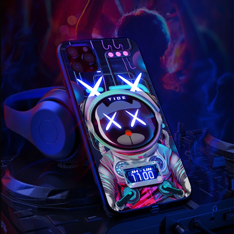 wholesale fashion brand led light custom cell mobile phone bag cover cases for iphone 7 8 x 11 12 13 pro max led phone case
