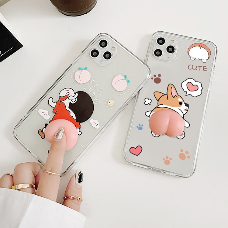 Slimoro Newest Cartoon Funny Relieve Pressure Mobile Phone Case For iPhone 13 Soft Silicone Phone Case For iPhone 13 Case Clear