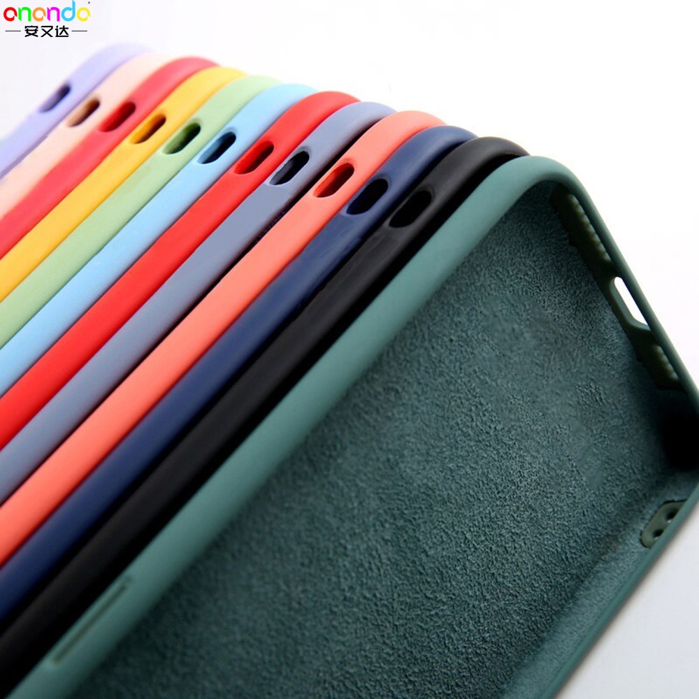 Full Cover Microfiber Cloth Liquid Silicone Gel Rubber Phone Case For iphone