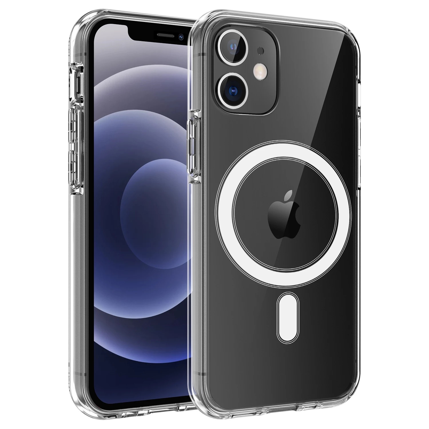 2021 transparent Magnetic tpu magnet clear case wireless charger phone case for iPhone 12 13 mini pro max