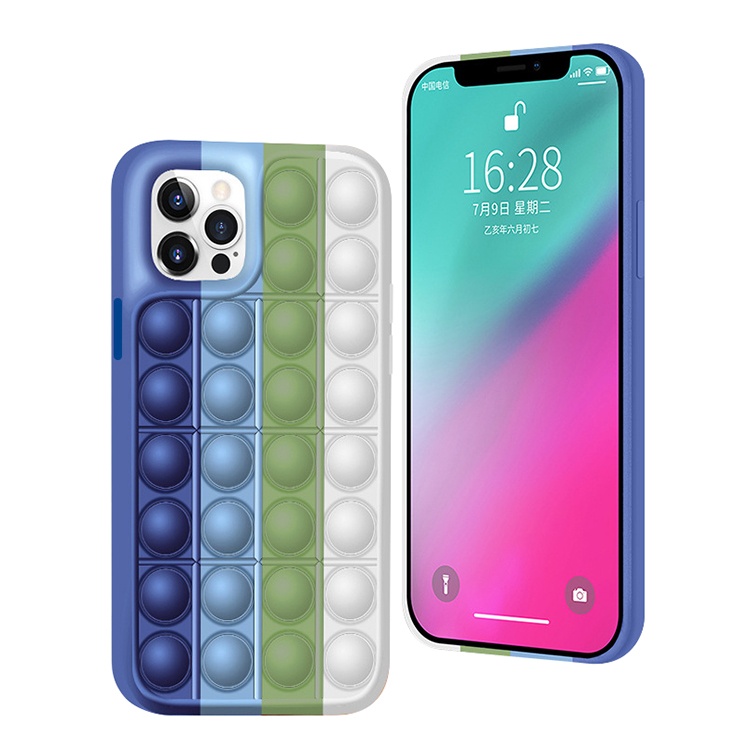 Slimoro Colorful Pops Mobile Push It Case Relieve Stress Toy Fidget Pops Phone Case For iPhone 13 Pro Max Phone Case