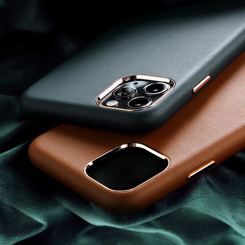 Official Customized logo Luxury Genuine Leather Mobile Cell Phone Case with Gentle Microfiber For iphone x xmax Leather Case