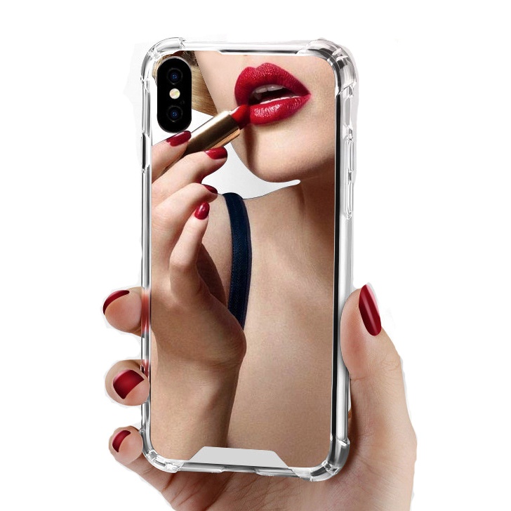 Shockproof TPU PC Phone Cover for iPhone X XR XS Max 12 for Makeup With Mirror Make Up, for iPhone 11 12 13 Mirror Phone Case