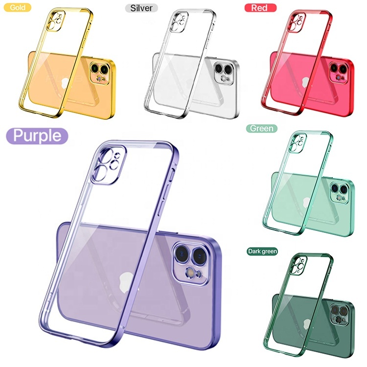 Luxury Plating Phone case Soft TPU Clear Phone Case For iPhone 13 12 Pro 12 Mini 12 Pro Max 11 Pro 11 XR XS Max X 8 7 Plus
