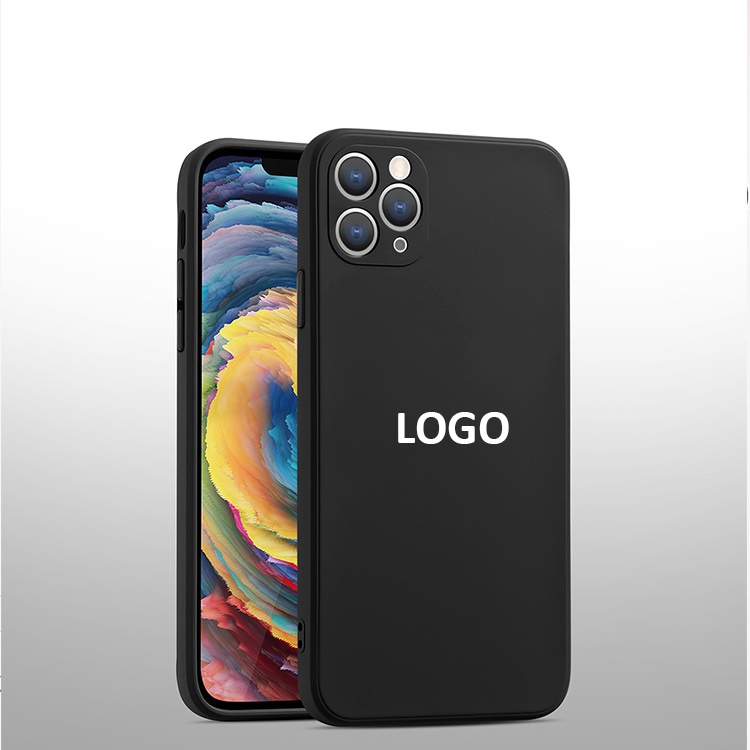 Wholesale Custom Brand Logo For iPhone 12 5.4 6.1 6.7 Straight Edge Soft Silicone Rubber TPU Smart Phone Case Cover