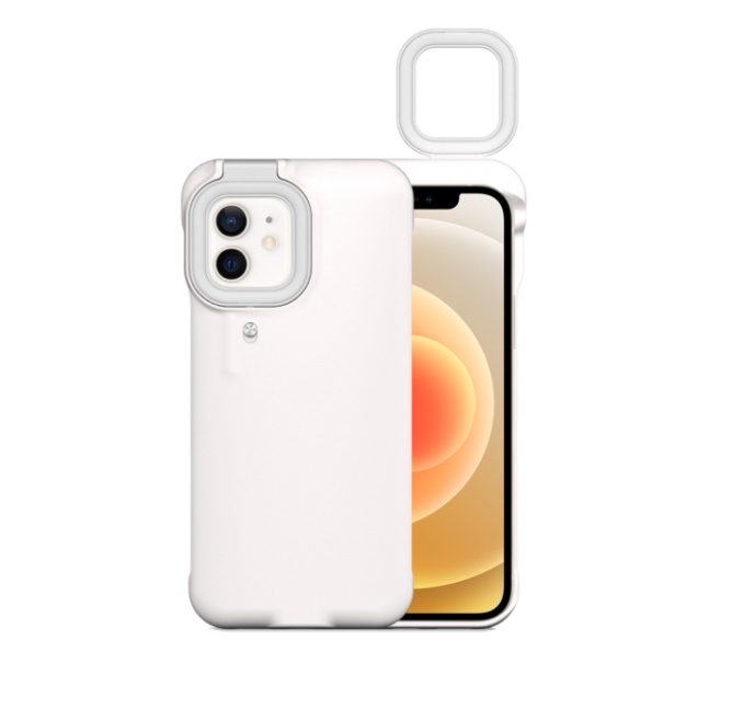 For Iphone 11 12 13 Phone Photo Led Flip Selfie Light Phone Case With Ring Light Flashing Front LED Light