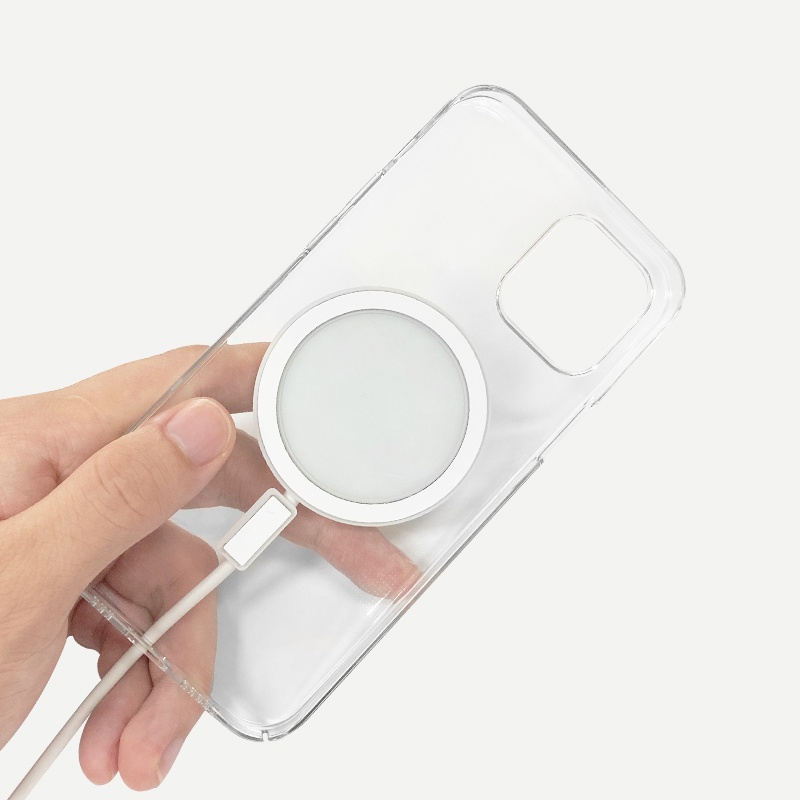 Sinotek Transparent Tpu Shockproof Magnetic Phone Case for iPhone Wireless Charging Magnetic Case