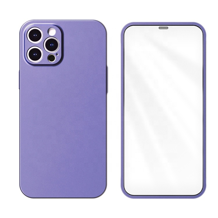 Full CoverWaterproof Oil Resistance HD Tempering Glass Phone case with screen protector For iphone 13 case with screen protector