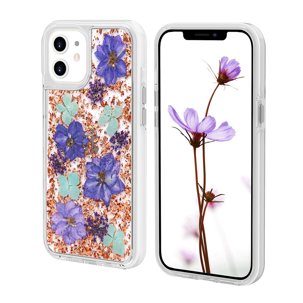 Dried Flower Phone Case 2020 2 in 1 for Iphone 12 Shockproof Case Back Phone Cover Apple Iphones 8 Color in Stock 50 Pieces
