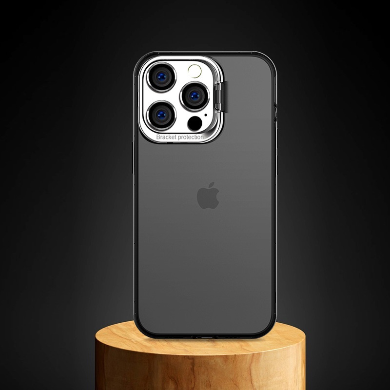 2021 New Shockproof Clear Matte Phone Case For iPhone 13 12 Pro Max Mini Transparent Cover Camera Protective Stand Ring Holder