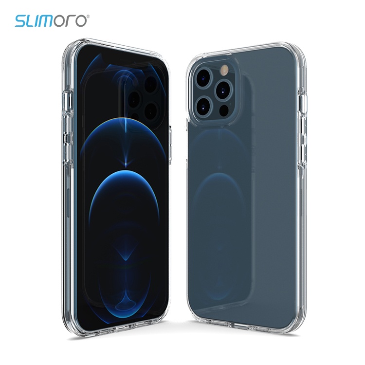 Slimoro 2021 New HD Transparent Phone Case Suitable TPU PC 2 in1 Phone Case  For iPhone 11 12 13 TPU PC Phone Case