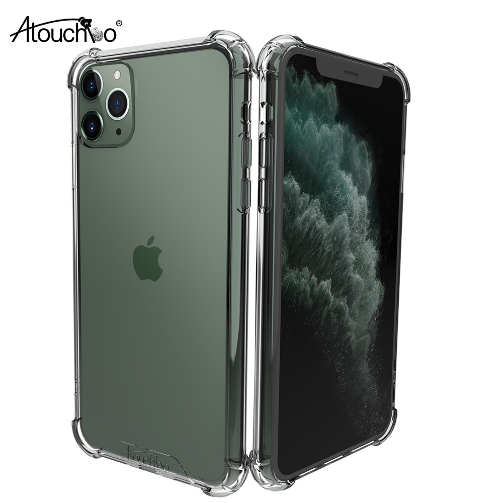 Atouchbo 1.0mm Shockproof Clear  TPU PC Cell Phone Case for iPhone 11 5.8 Inch 6.1 Inch 6.5 Inch 2019