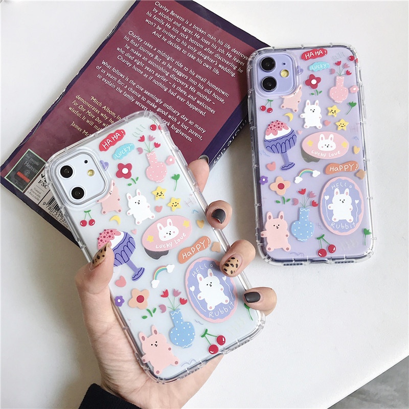 Cartoon Mobile Phone Case Protective Cover Soft Transparent Clear Silicone Cell Phone Case for iPhone 11 pro max X XS MAX 7 8