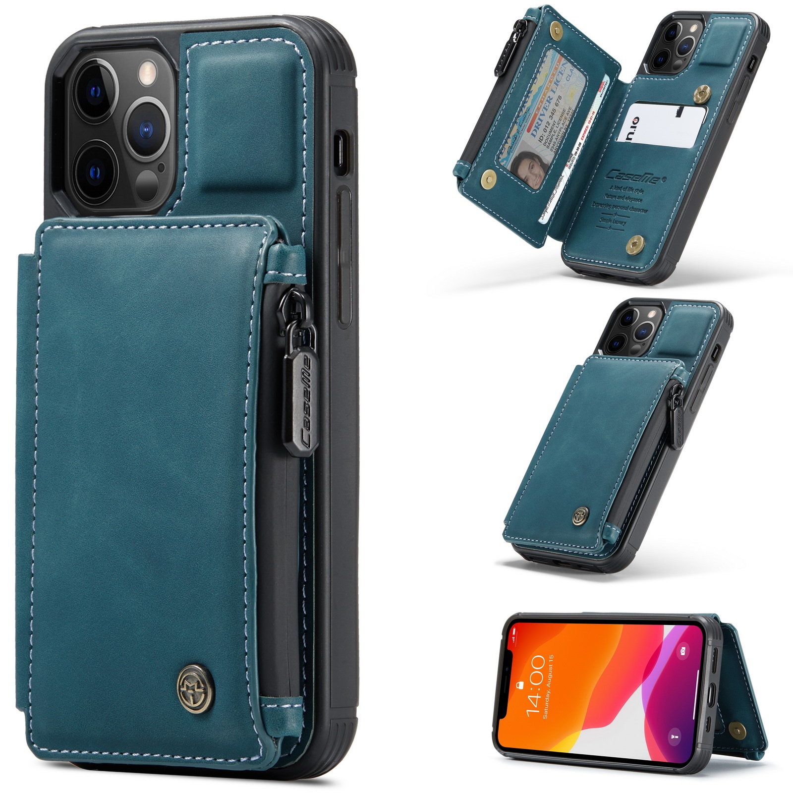 Flip Wallet Magnetic Genuine Leather Luxury Mobile Cell Phone Case With Card Slot Holder For iPhone 12 13 For Samsung