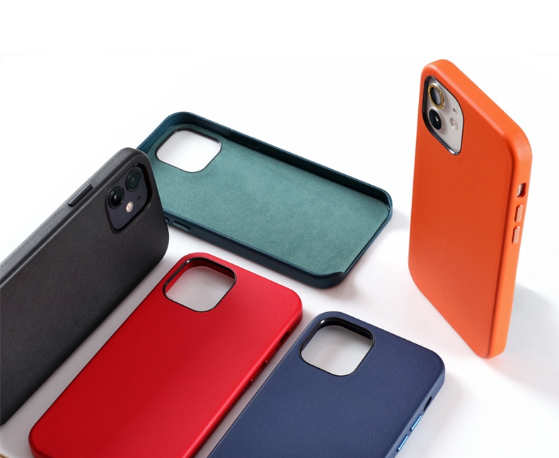luxury genuine real leather phone case for apple iphone 11 12 13 mini pro max PU leather case magnetic Magsafes wireless charger