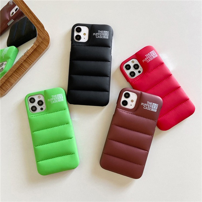 Puffer Case Soft Silicone Cover Fashion Brand Down Jacket Phone Case For iPhone 13 12 11 Pro Max X XS XR 7 8 Plus