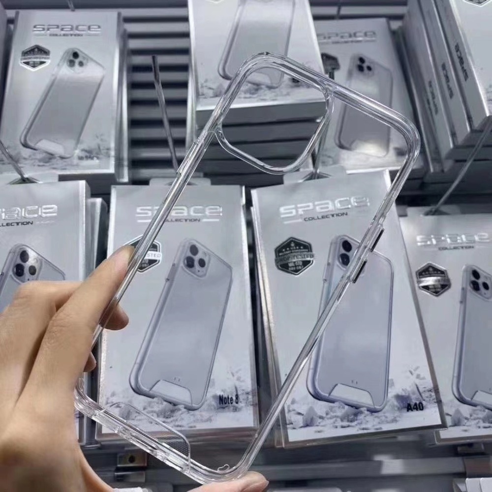 Bumper High Hardness Acrylic Clear Phone Case For iPhone11 12 13 Pro Max mini Case Space Transparent Cover 7/8 Plus Xs Max Xr