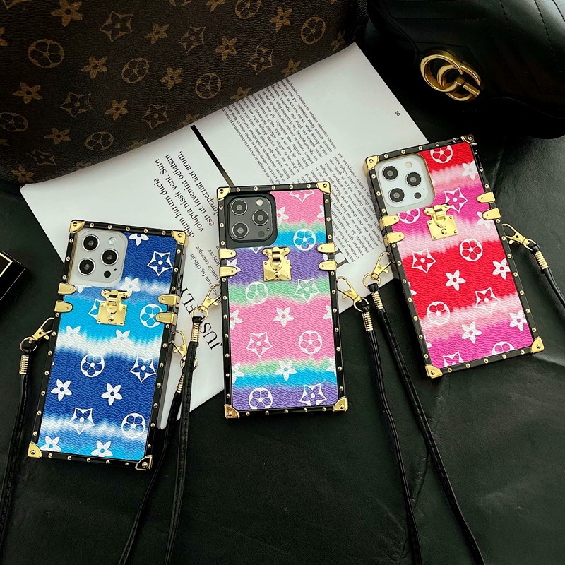 Luxury Designer  phone case for iphone11 pro max  12  xr  xsmax 8plus square luggage design leather cases
